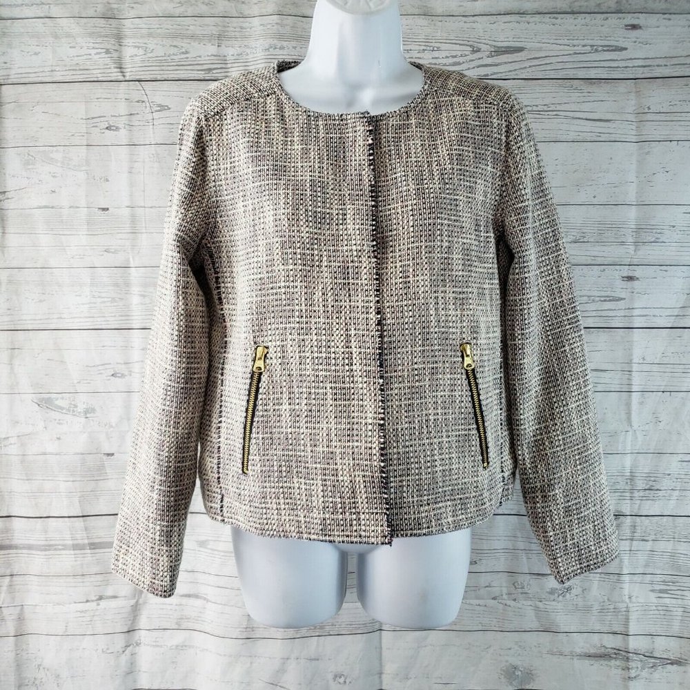 Lilla P Womens Tweed Jacket Sz Medium‎ Red Black